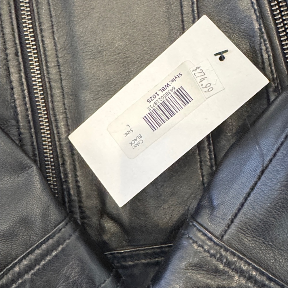 Women's Black Leather Jacket - Picture 4 of 8